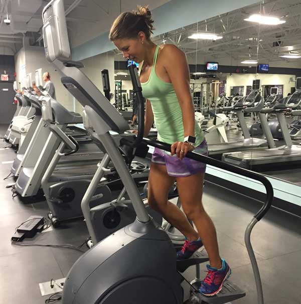 A woman working out in the gym