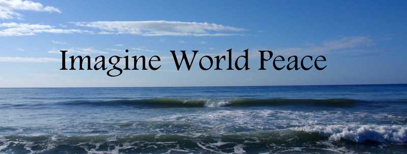 The Sea with Caption 'Imagine World Peace'